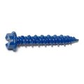 Midwest Fastener Masonry Screw, 3/16" Dia., Hex, 1-1/4" L, Steel Blue Ruspert, 100 PK 09260
